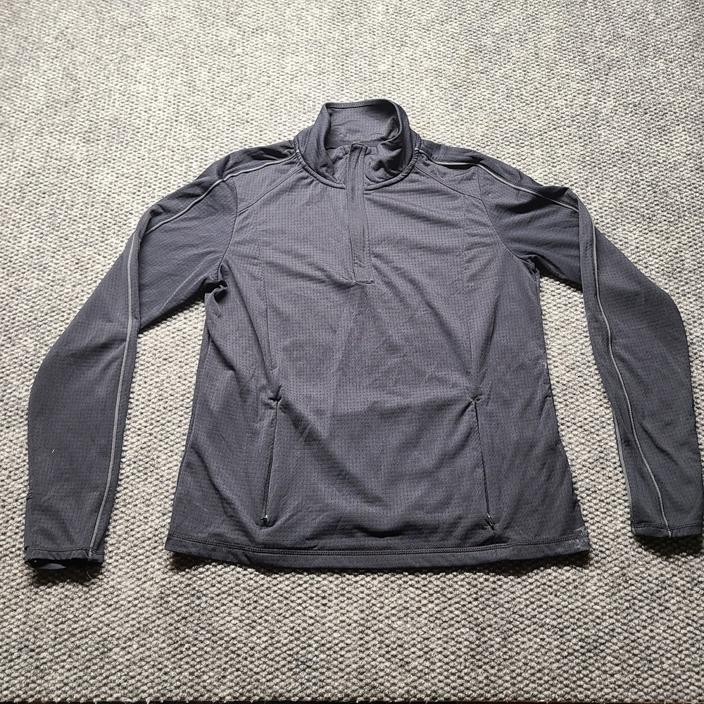 Mondetta 1/4 Zip Pullover Women Medium Black Performance Luxury Thumbhole Sleeve